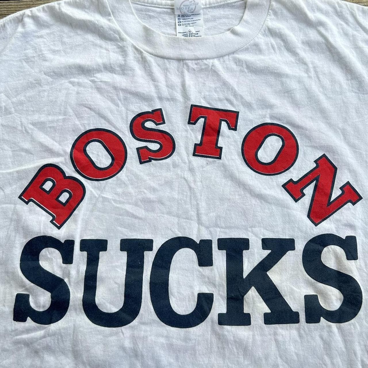 Vintage Vintage Boston Sucks Red Sox Ed Edd Eddy Parody MLB T Shirt Size US XL / EU 56 / 4 - 4 Thumbnail