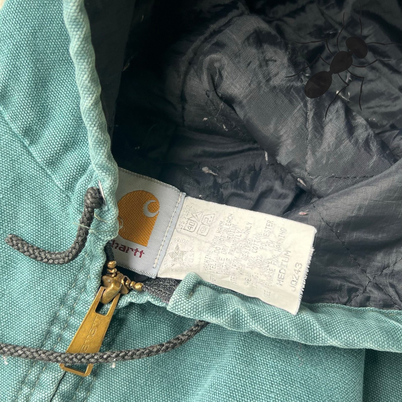 Carhartt × Vintage Carhartt JQ243 green hooded work wear jacket Size US M / EU 48-50 / 2 - 7 Thumbnail