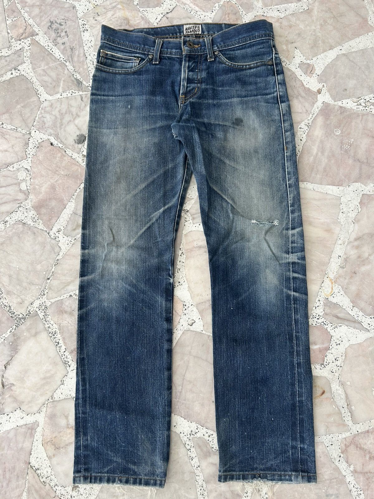 Naked & Famous Vintage Selvedge Ripped Denim Japan Size US 29 - 2 Thumbnail