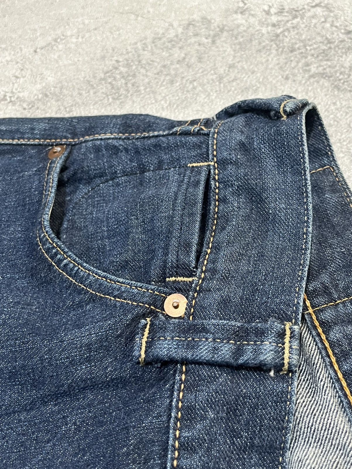 45rpm Japanese 45rpm Denim Cropped Indigo Dyeing R Embroidery Size 26" / US 2 / IT 38 - 5 Thumbnail