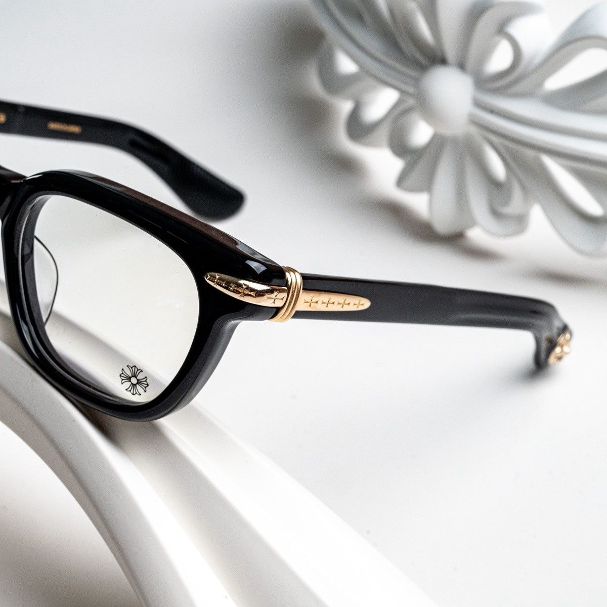 Chrome Hearts CHROME HEARTS DRIPPIN BLACK/18KGP GLASSES Size ONE SIZE - 3 Thumbnail