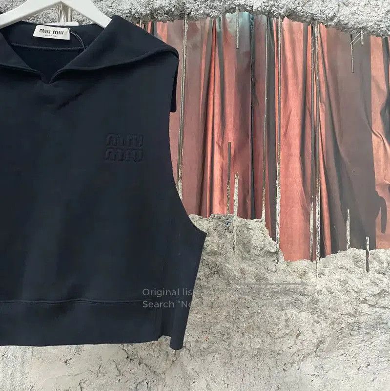 Miu Miu Miu Miu Black Cotton Summer Hoodie . Size XS / US 0-2 / IT 36-38 - 4 Thumbnail