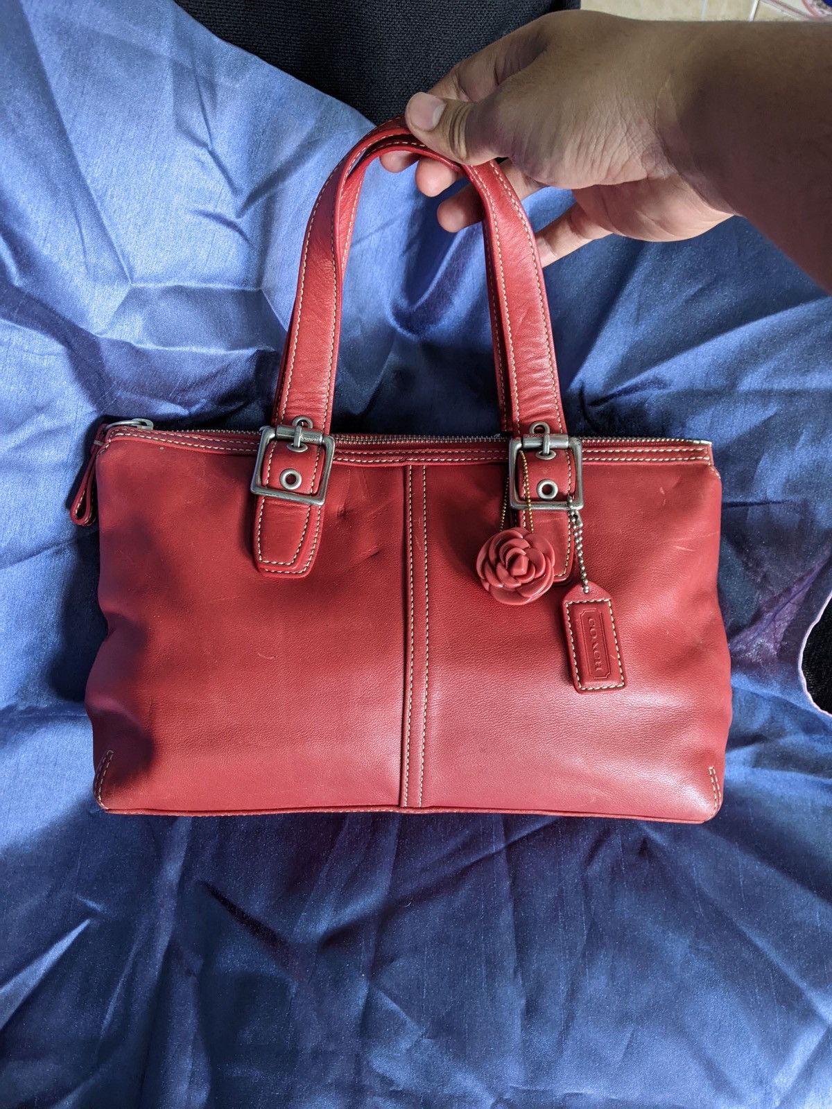 Vintage COACH Red Legacy Soho Leather Bag Purse 9545