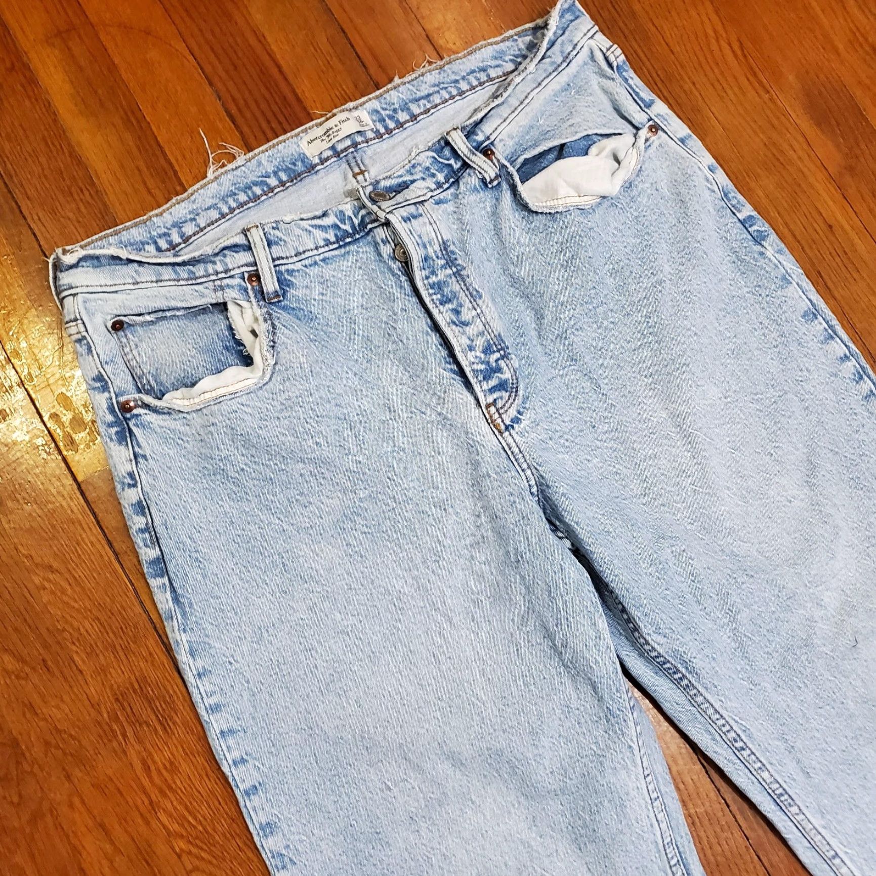 Abercrombie & Fitch Abercrombie & Fitch Jeans Teens 33x29 Blue 90s Baggy Low Rise Wide Leg Denim Size US 33 - 6 Thumbnail