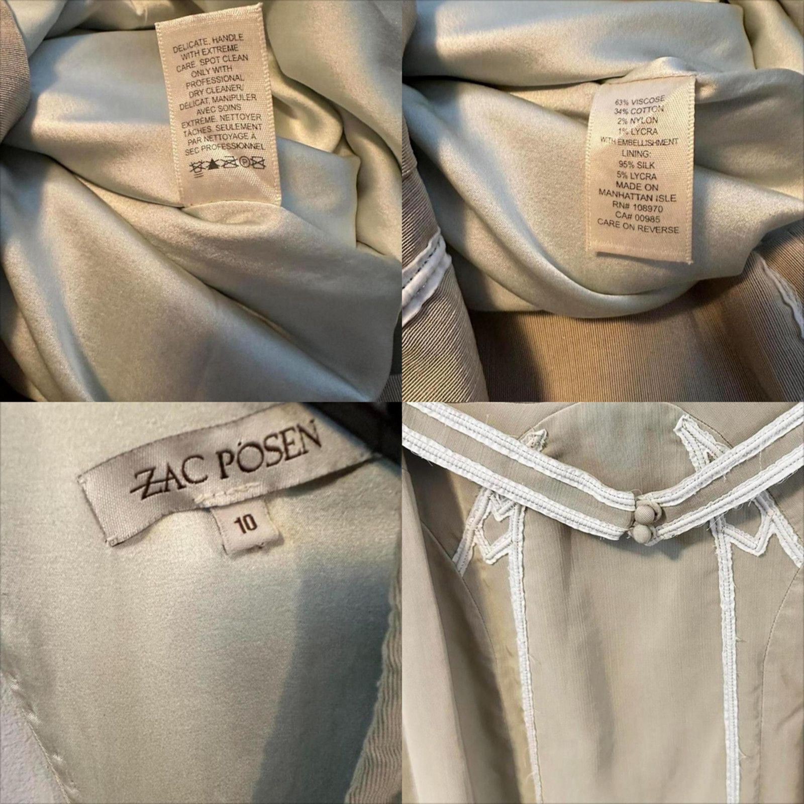 Zac Posen Vintage Zac Posen Bohemian Chic Sheath Midi Dress Size M / US 6-8 / IT 42-44 - 4 Thumbnail