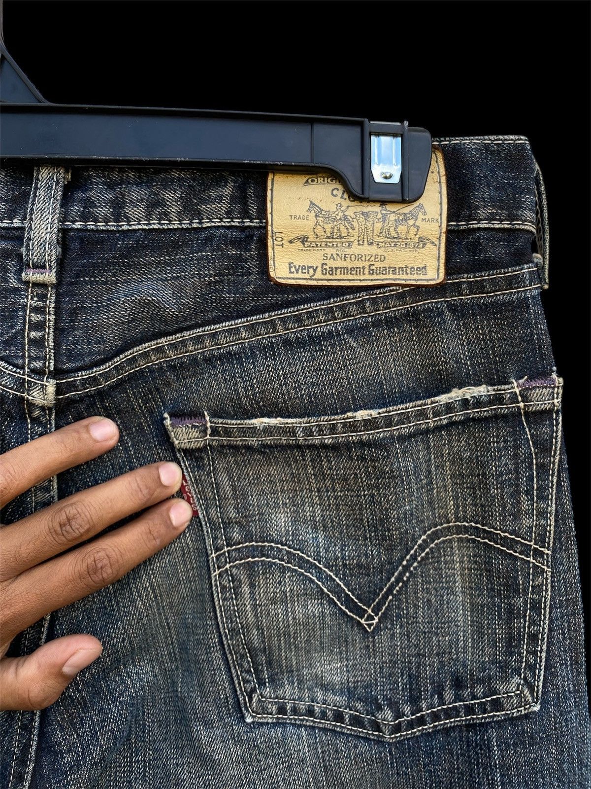 Levi's × Levi's Vintage Clothing Baggy Jeans Levis 503 Distressed Black Silver Oil/Wax Size US 31 - 4 Thumbnail