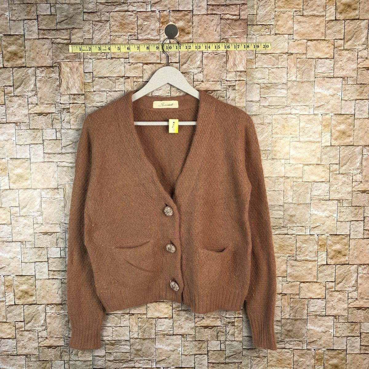 Japanese Brand Smidel Brown mohair fur Cardigan Knitwear #A1209 Size US S / EU 44-46 / 1 - 1 Thumbnail