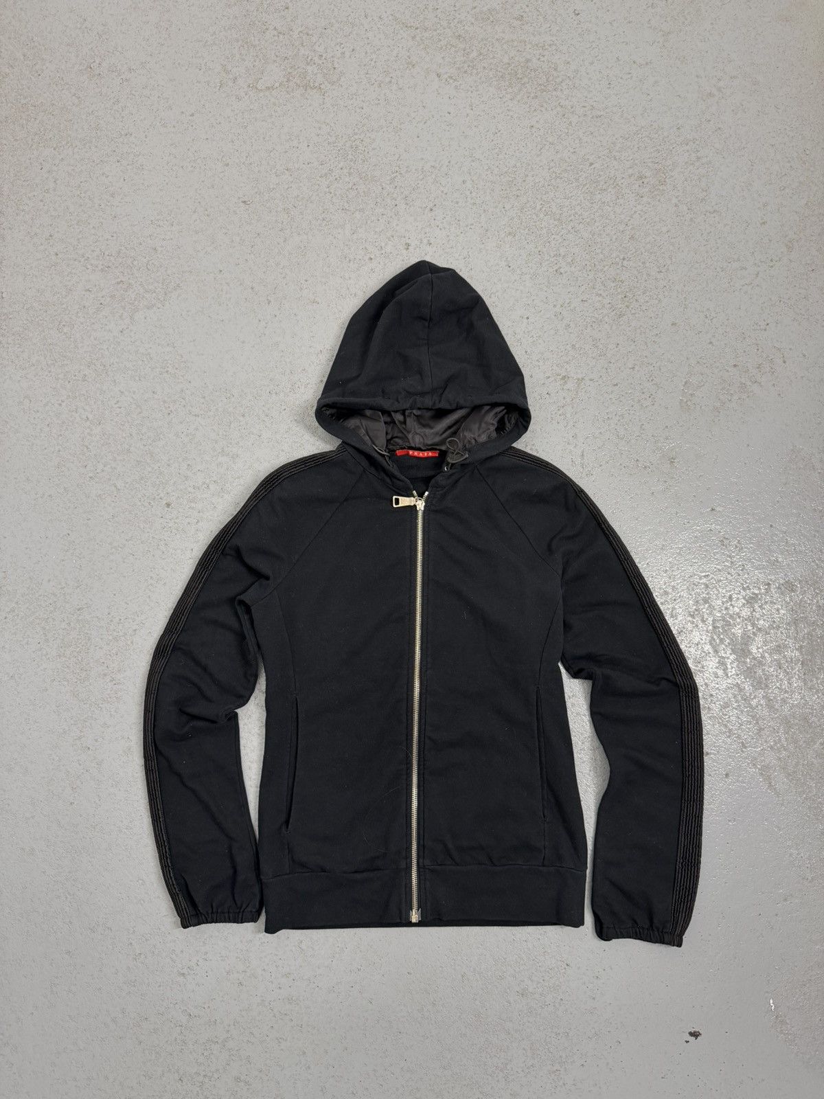 Prada Prada Black Tab Nylon Hood Zip Hoodie Size S / US 4 / IT 40 - 1 Thumbnail