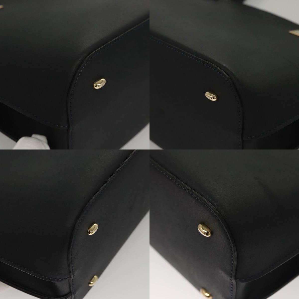 Celine CELINE Hand Bag Leather Navy Gold Size ONE SIZE - 10 Thumbnail