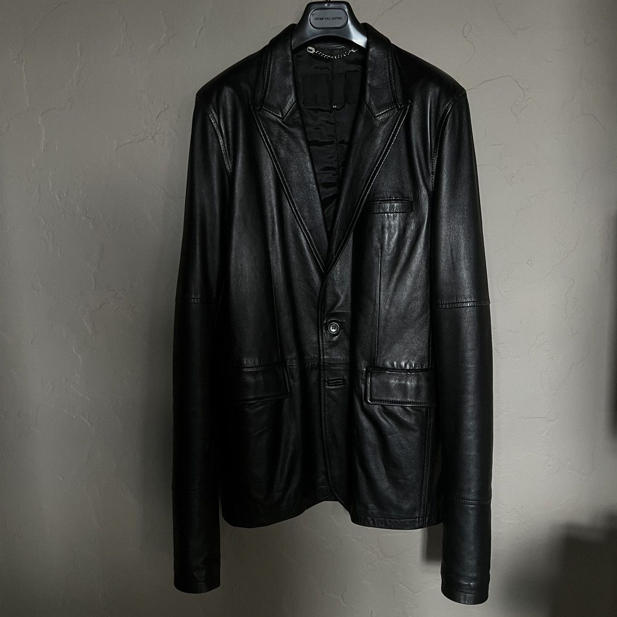 image of Dirk Schonberger Grail Dirk Schönberger Leather Blazer Size 48 in Black, Men's