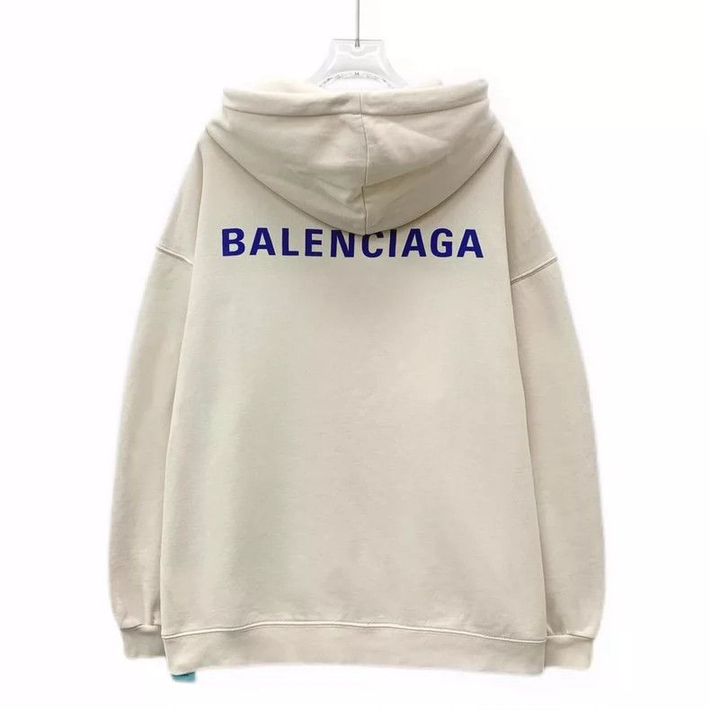 Balenciaga Balenciaga Off-white logo monogram hooded long-sleeved swe Size US M / EU 48-50 / 2 - 2 Thumbnail