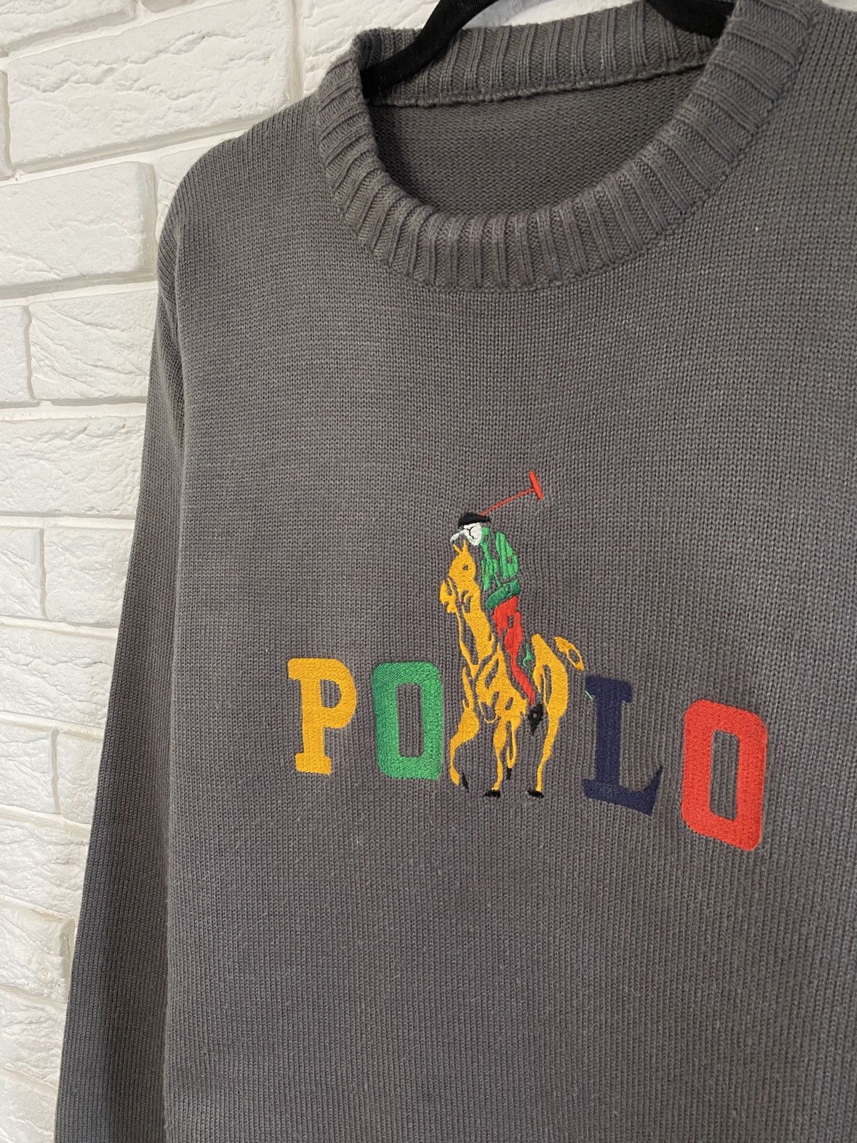 Polo Ralph Lauren × Ralph Lauren × Vintage Ralph Lauren 90’s vintage sweater big logo Size US L / EU 52-54 / 3 - 3 Thumbnail