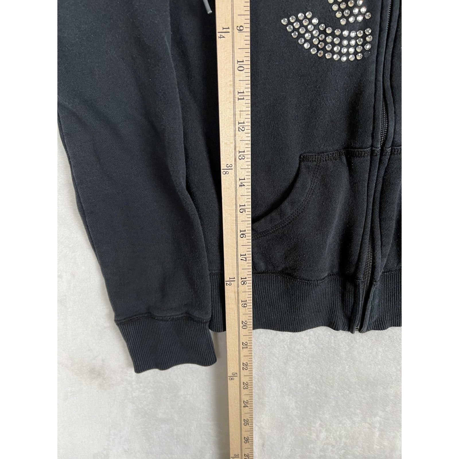 Ecko Unltd. Vintage Ecko Red Hoodie Women's Medium Black Rhinestone Zip Size M / US 6-8 / IT 42-44 - 6 Thumbnail
