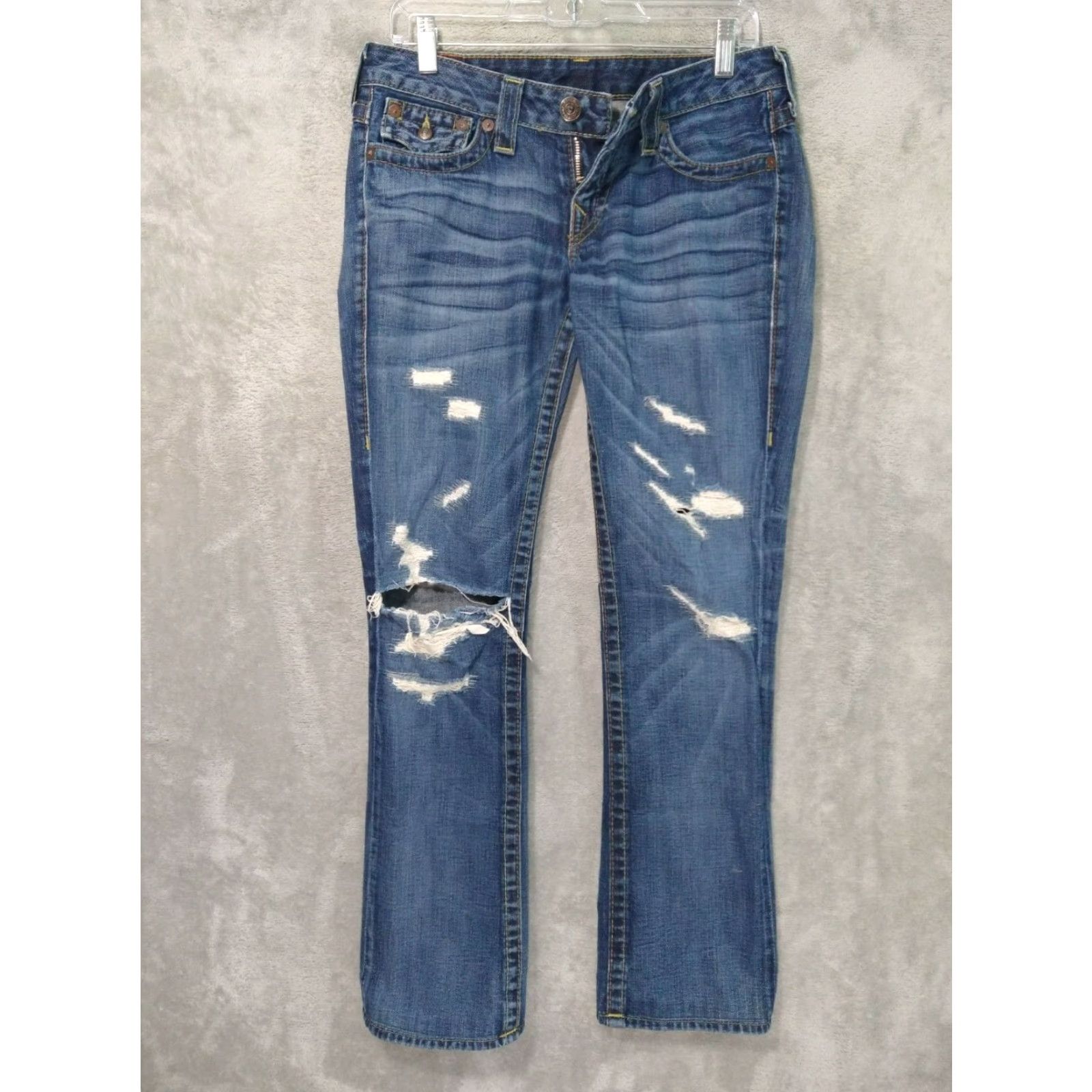 True Religion True Religion Jeans Womens 28 Blue Denim Billy Bootcut 5-Pocket Regular Inseam 30.5 in USA World Tour Vintage No Size 28" / US 6 / IT 42 - 2 Thumbnail