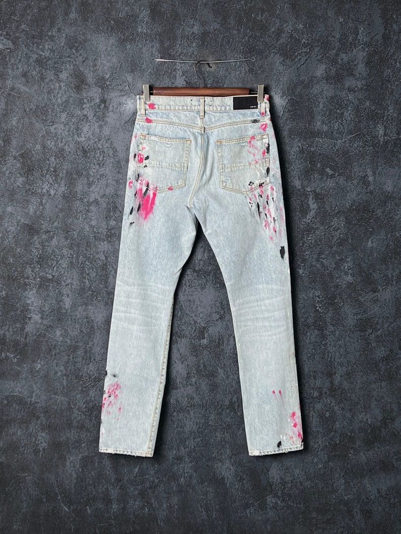 Amiri Amiri Ripped Ink Print Cotton Denim Pants Size US 30 / EU 46 - 2 Thumbnail