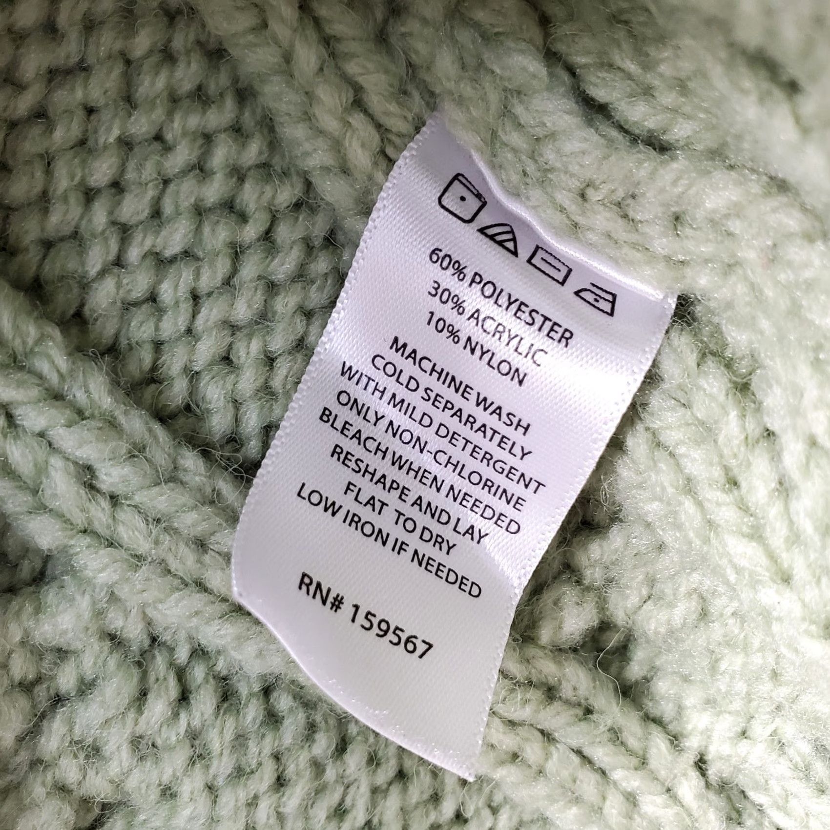 Vintage Willow & Wind Cropped Sweater Womens Size M Green Cable-Knit Embroidered Flower Pullover Casual Knit Fall/Winter Womens Size M / US 6-8 / IT 42-44 - 6 Thumbnail