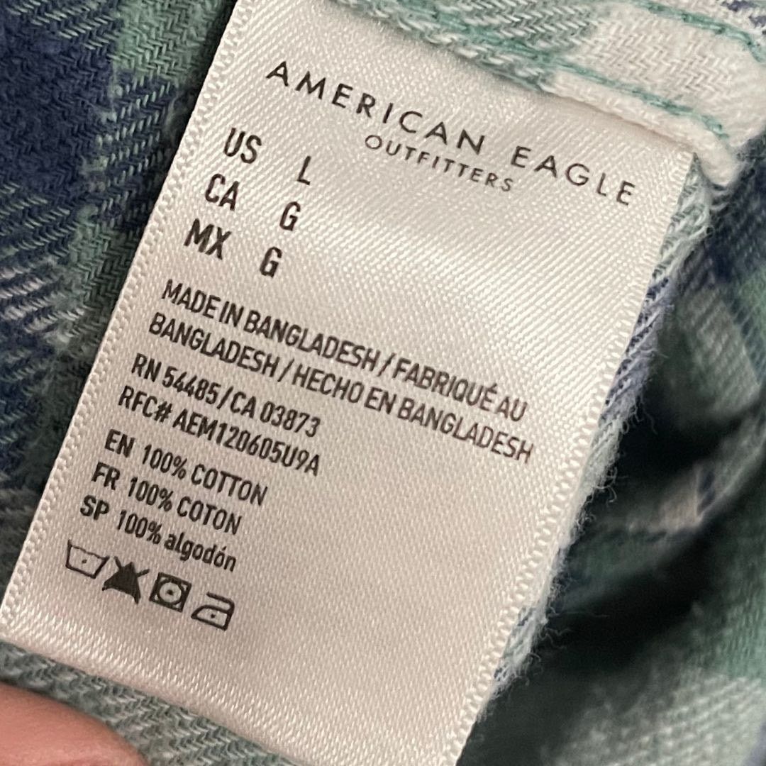 American Eagle Outfitters Standard Fit Super Soft Green Plaid Flannel Shirt Size Large Size US L / EU 52-54 / 3 - 4 Thumbnail