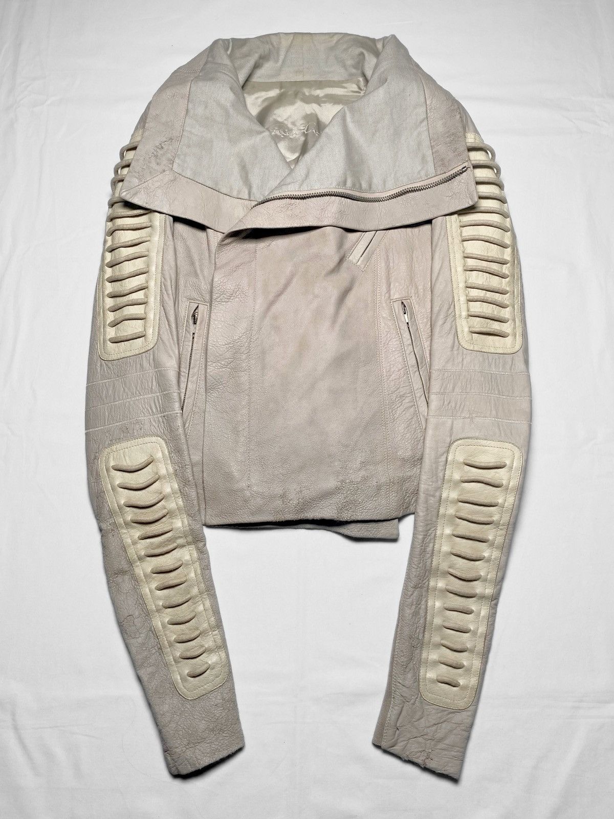 Rick Owens FW10 GLEAM Corded Blistered Leather Biker Jacket