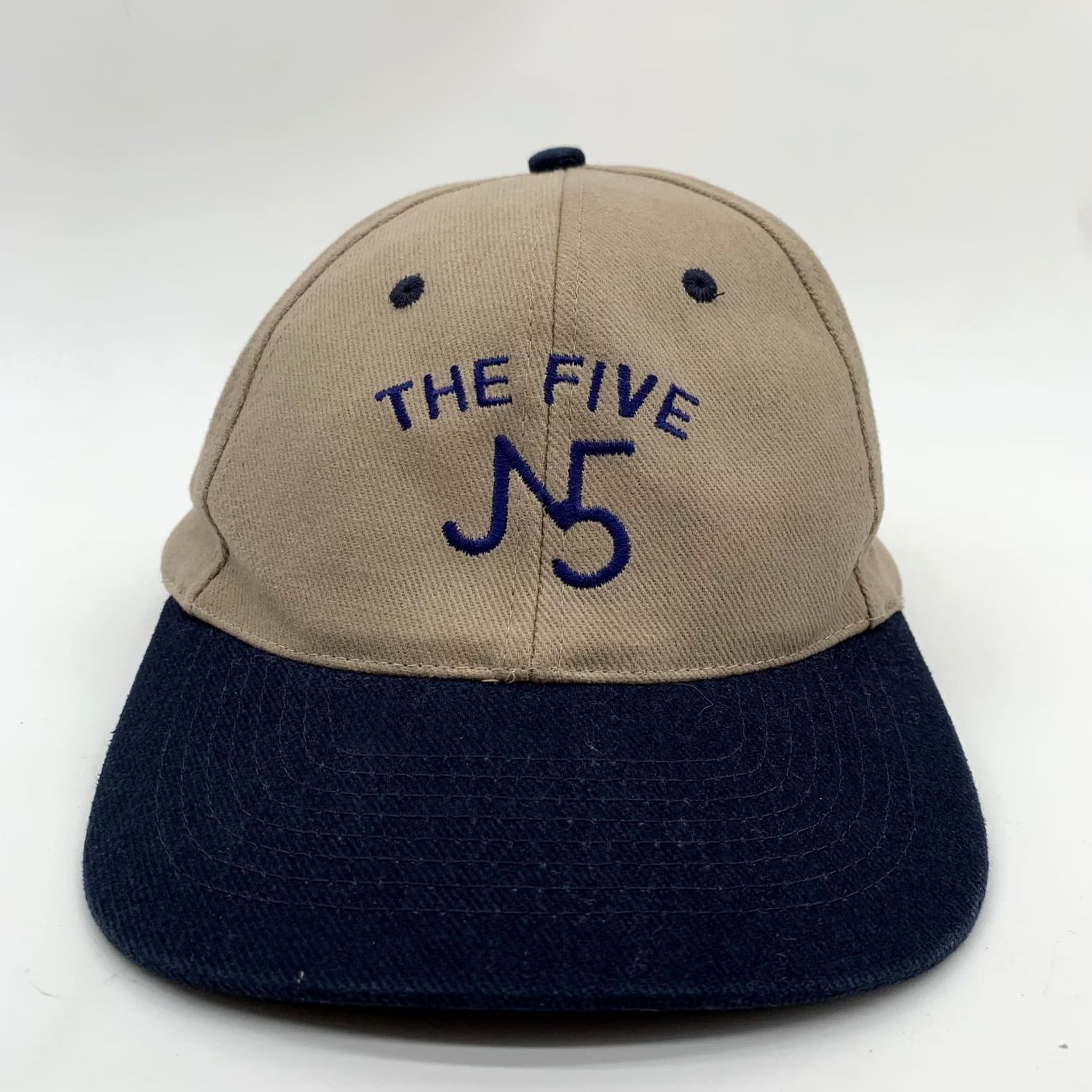 Vintage KC The Five Hat Cap Snap Back Mens Beige Blue Baseball One Size Logo Embroidered Size ONE SIZE - 3 Thumbnail