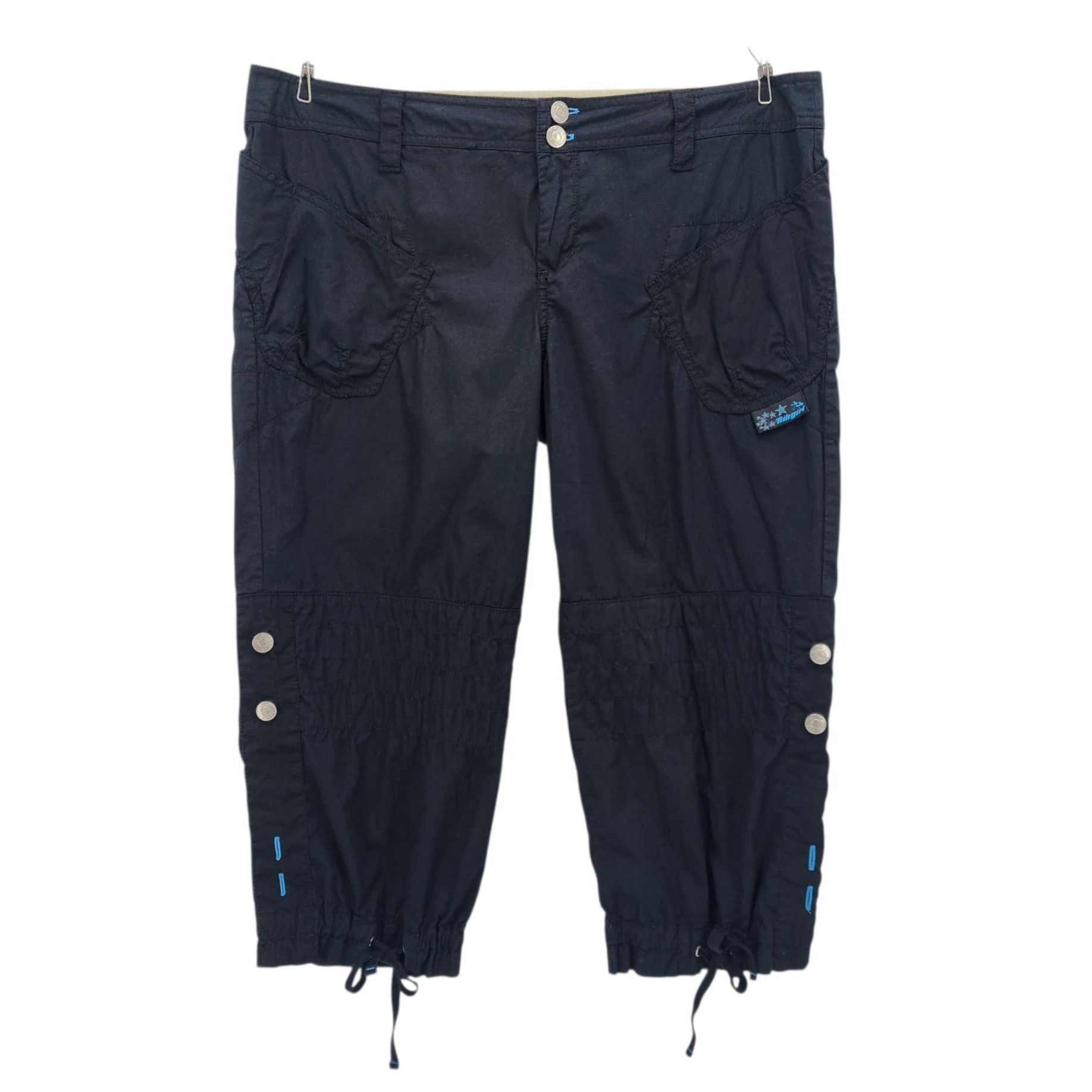 Other Vintage Kikgirl Juniors 15 Pants Parachute Capri Black Rave Size 36" / US 14 / IT 50 - 1 Thumbnail