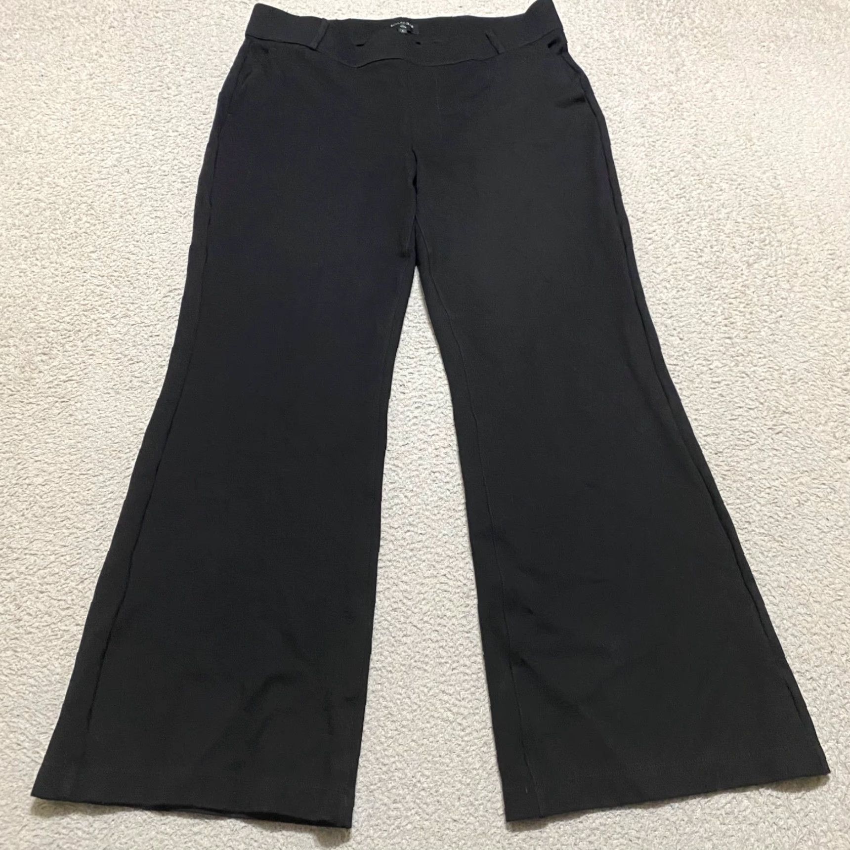 NYDJ NYDJ Womens Dress Pants Black Flared High Rise Pull On Pockets 32 Inseam 29 in VINTAGE? No Size 36" / US 14 / IT 50 - 2 Thumbnail