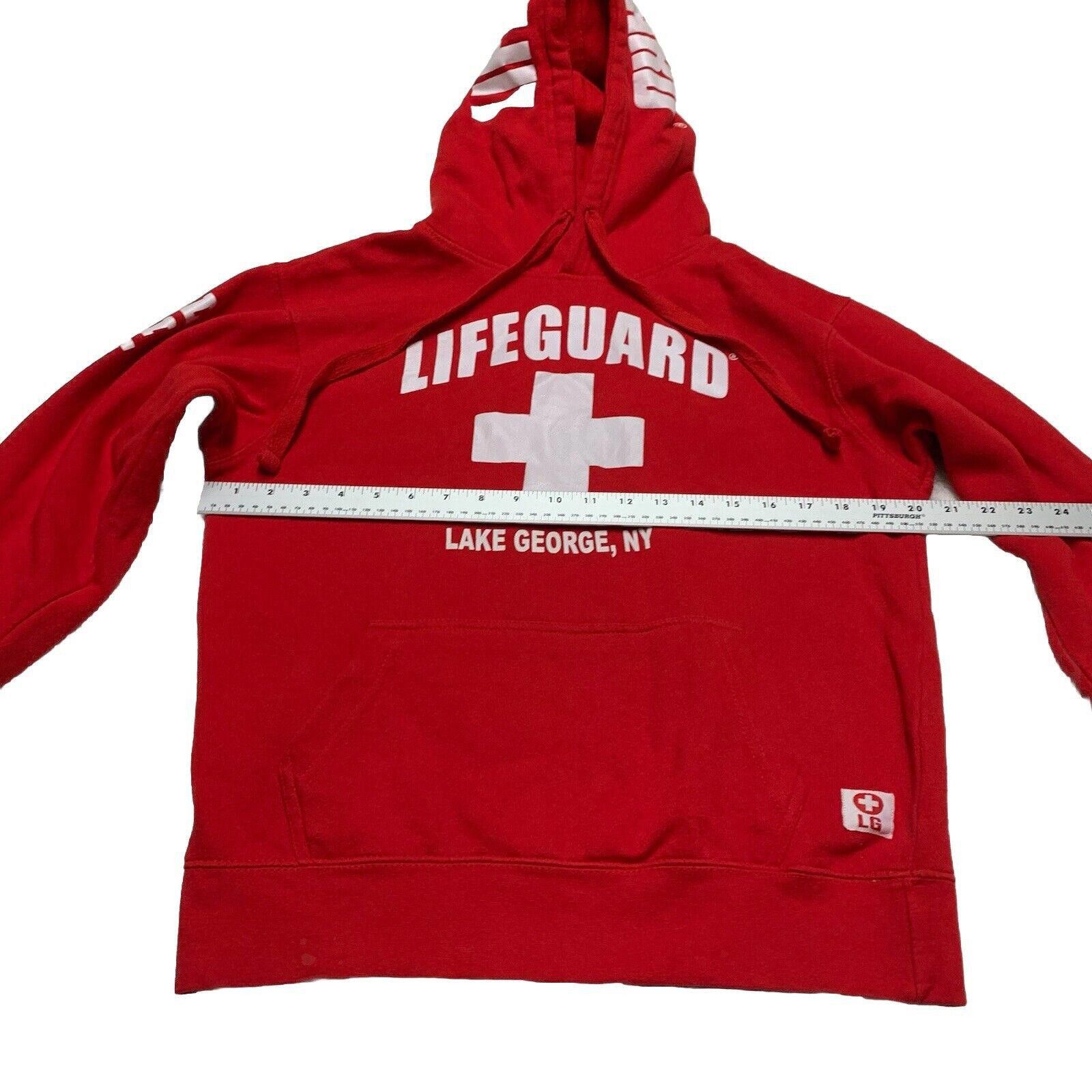 Other Lifeguard Hoodie Red Full Zip Lake George NY Unisex L Size US 34 / EU 50 - 2 Thumbnail