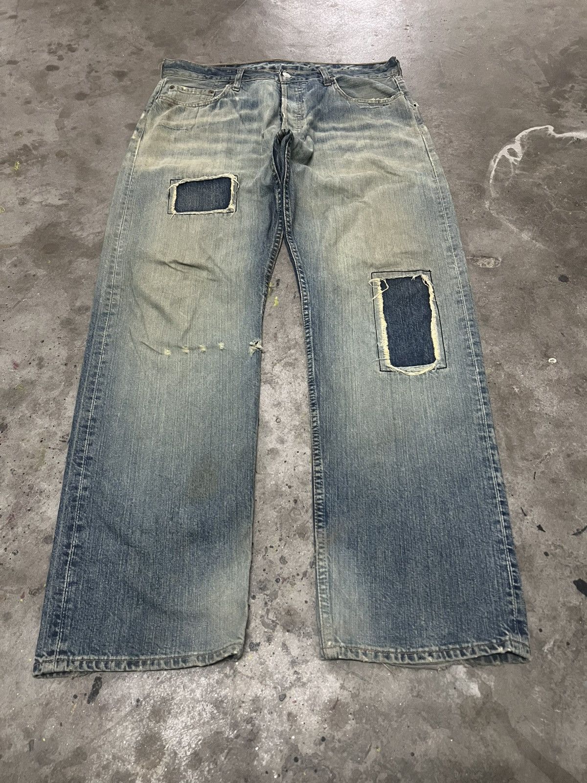 Designer × Levi's VINTAGE 90’s LEVIS 501 PATCHWORK DENIM Size US 34 / EU 50 - 4 Thumbnail