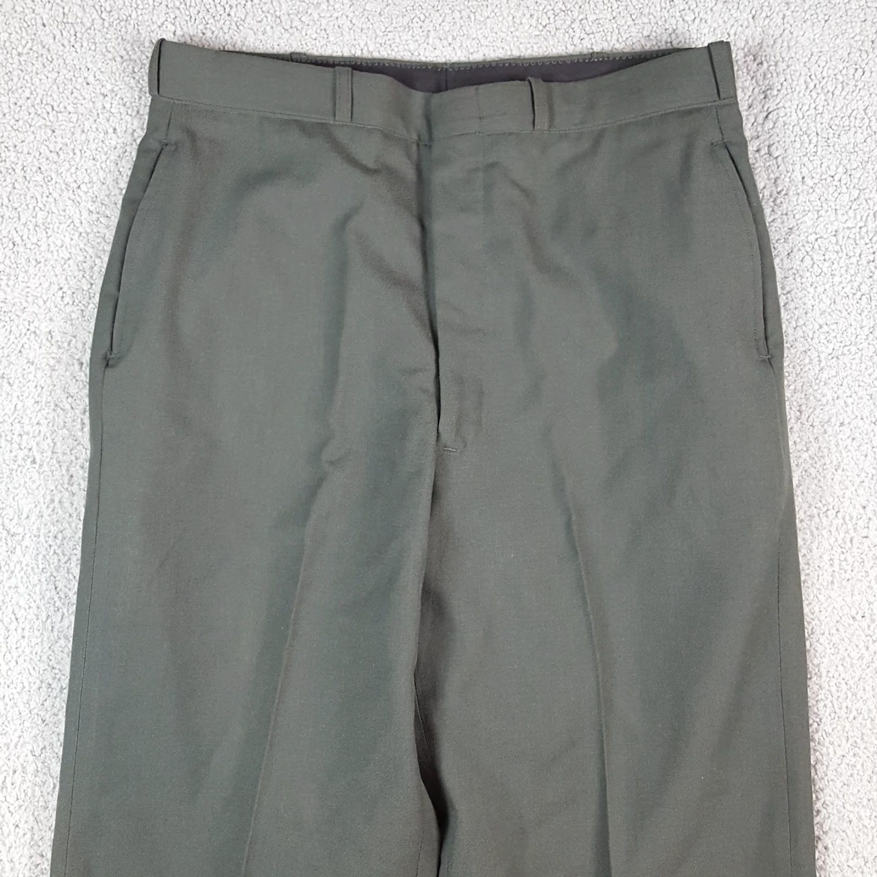 Vintage VINTAGE 80s Army Wool Dress Trousers Men’s Size 34x29 Green Cotton Wool Military Straight Leg Pants Size US 34 / EU 50 - 2 Thumbnail