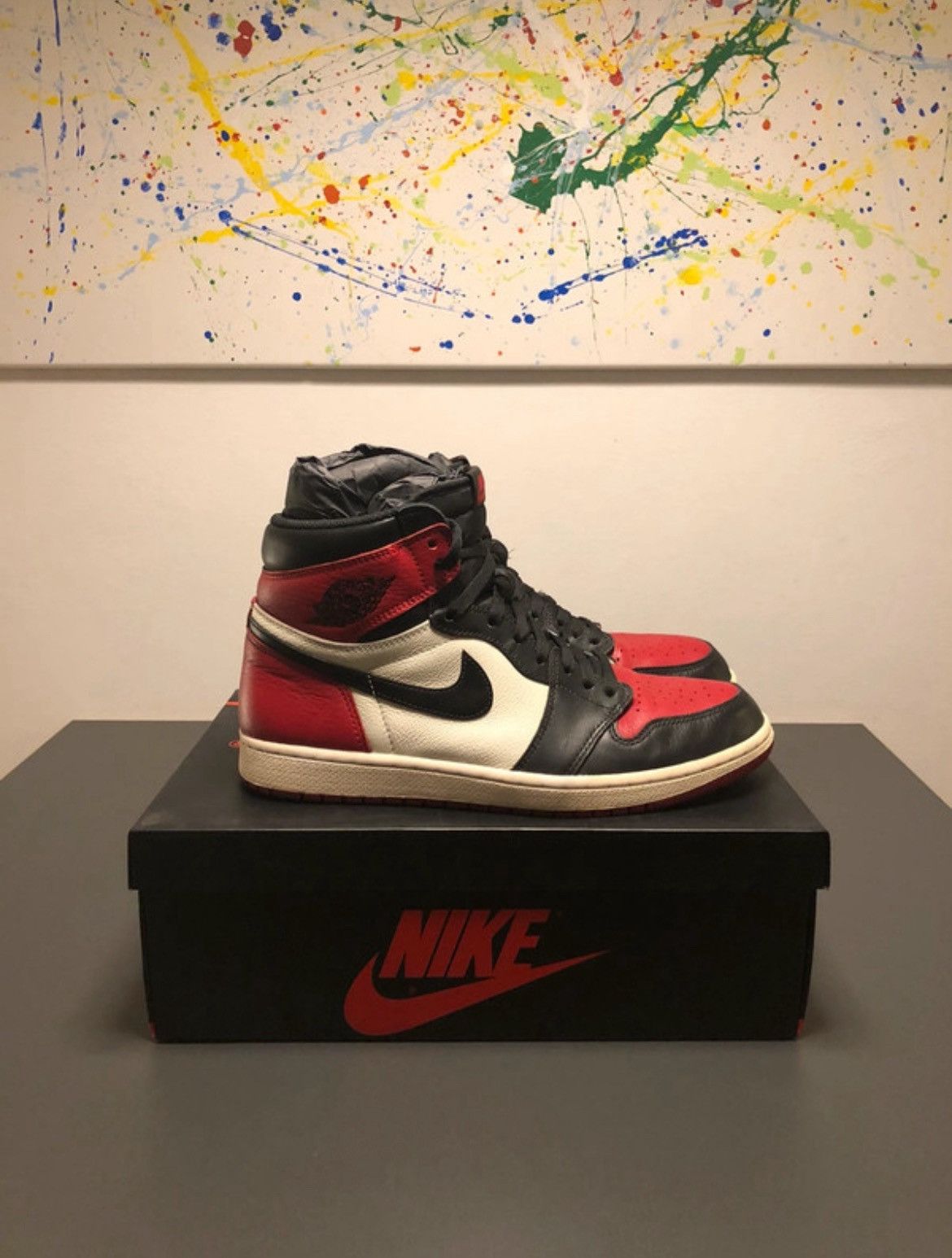 Jordan Brand Air Jordan 1 Retro High Bred Toe Size US 11 / EU 44 - 3 Thumbnail