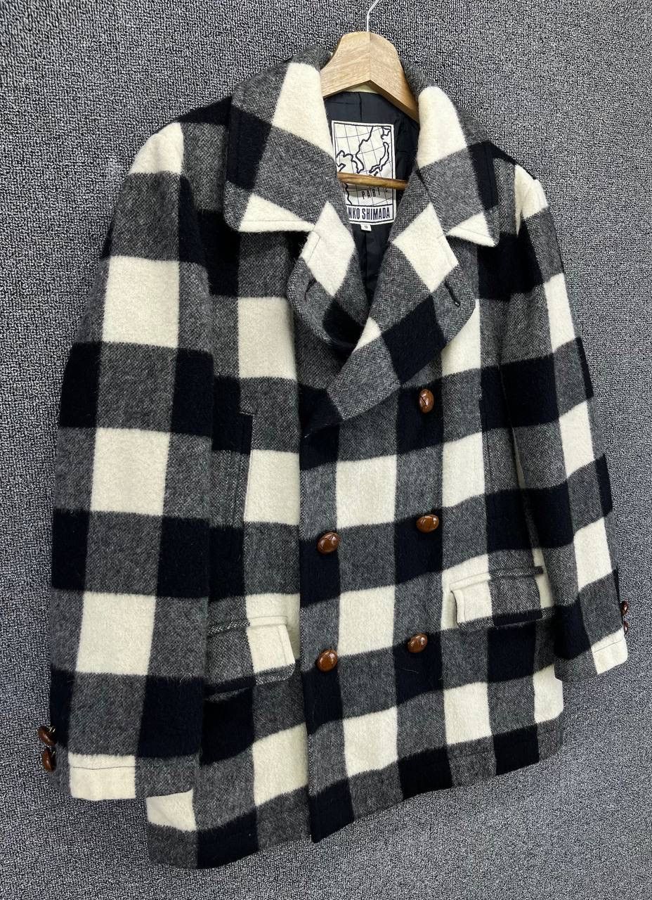 Junko Shimada Junko Shimada Japanese Designer Shadow Plaid Wool Jacket Size US M / EU 48-50 / 2 - 2 Thumbnail