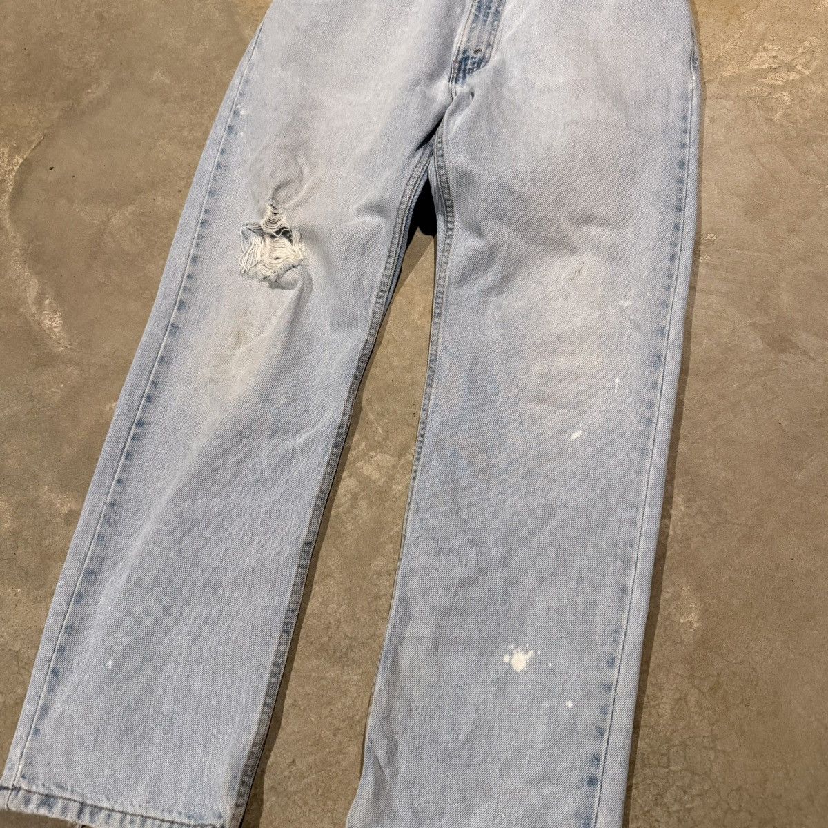 Levi's Vtg 1990s Levi’s 505 Faded Distressed Jeans USA Grunge ERD Size US 35 - 3 Thumbnail