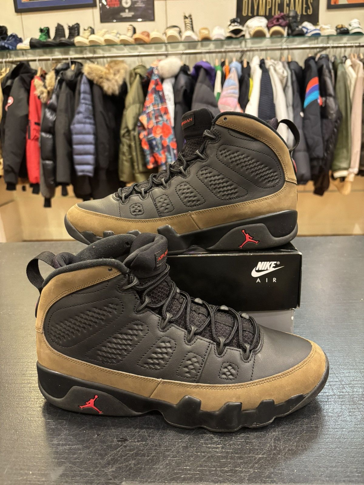Jordan Brand Jordan 9 High ‘Olive’ Size US 10.5 / EU 43-44 - 1 Thumbnail