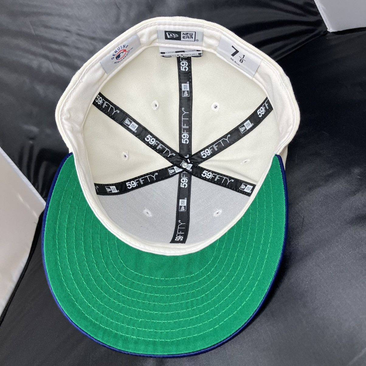 MLB × New Era × Topperz New Era Los Angeles Dodgers Fitted Hat Satin Blue Brim 7 1/8 Size 28 - 8 Thumbnail