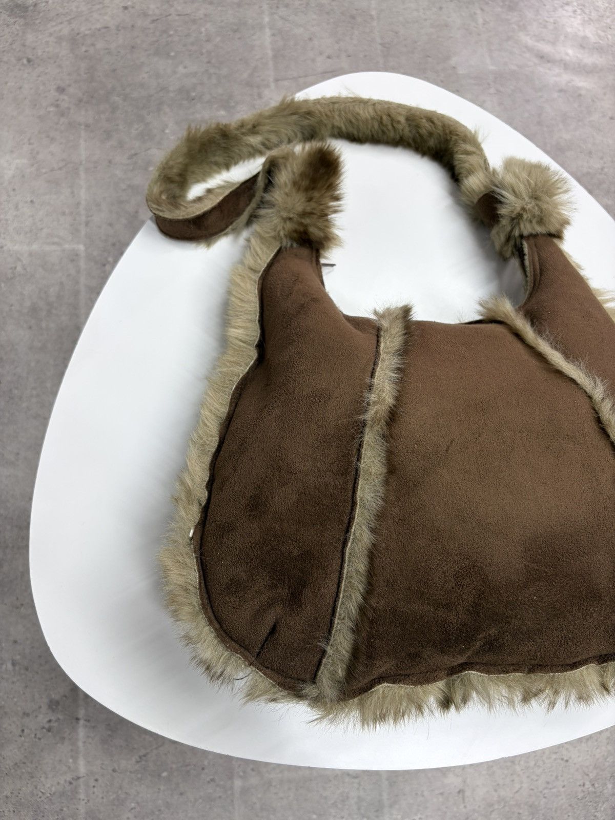 If Six Was Nine Vintage Shearling Fur Leather Shoulder Bag Y2K Boho Suede Size ONE SIZE - 7 Thumbnail
