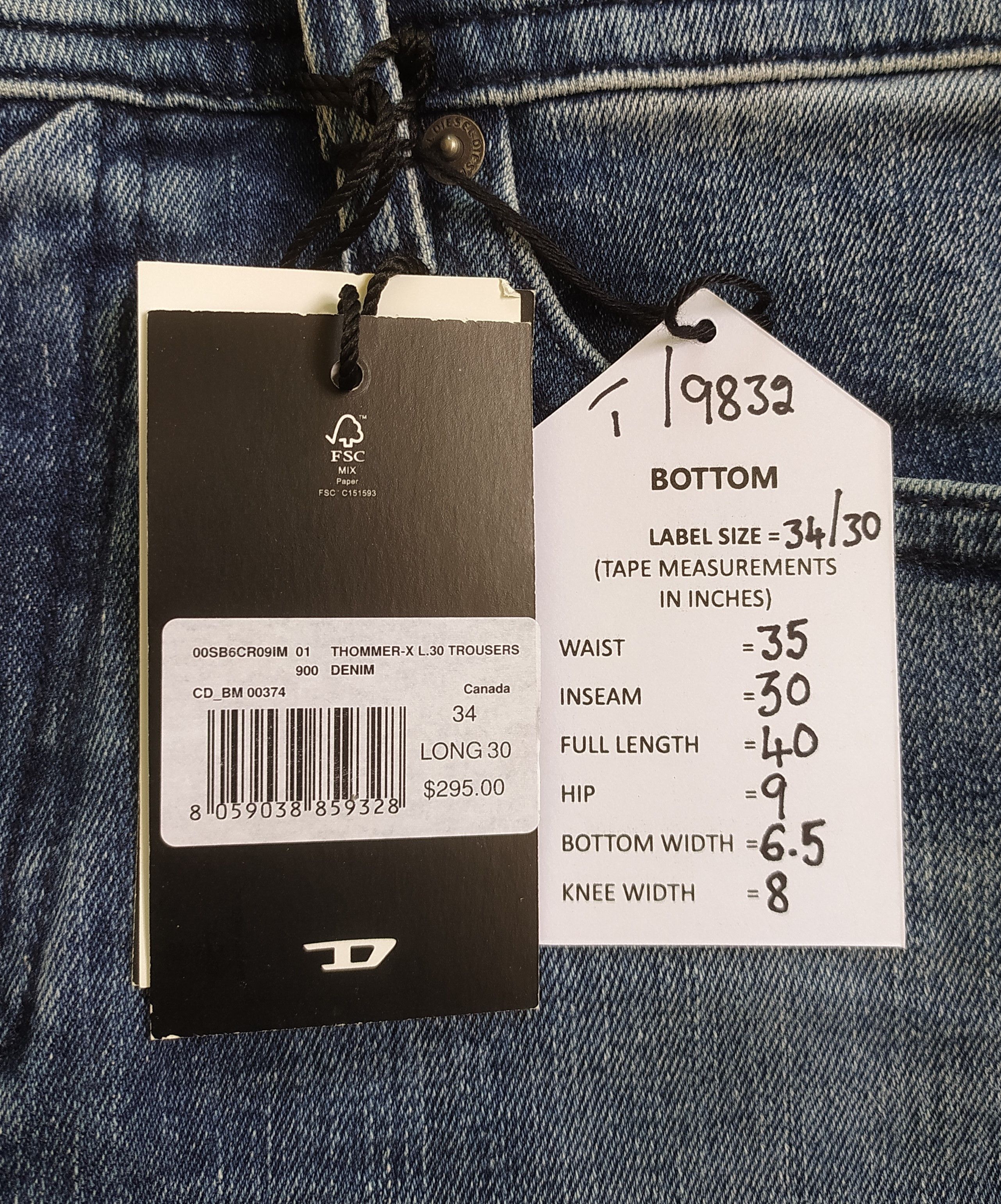 Diesel Diesel THOMMER-X-R09IM Men's Jeans Free Shipping T/ 9832 Size US 34 / EU 50 - 9 Thumbnail