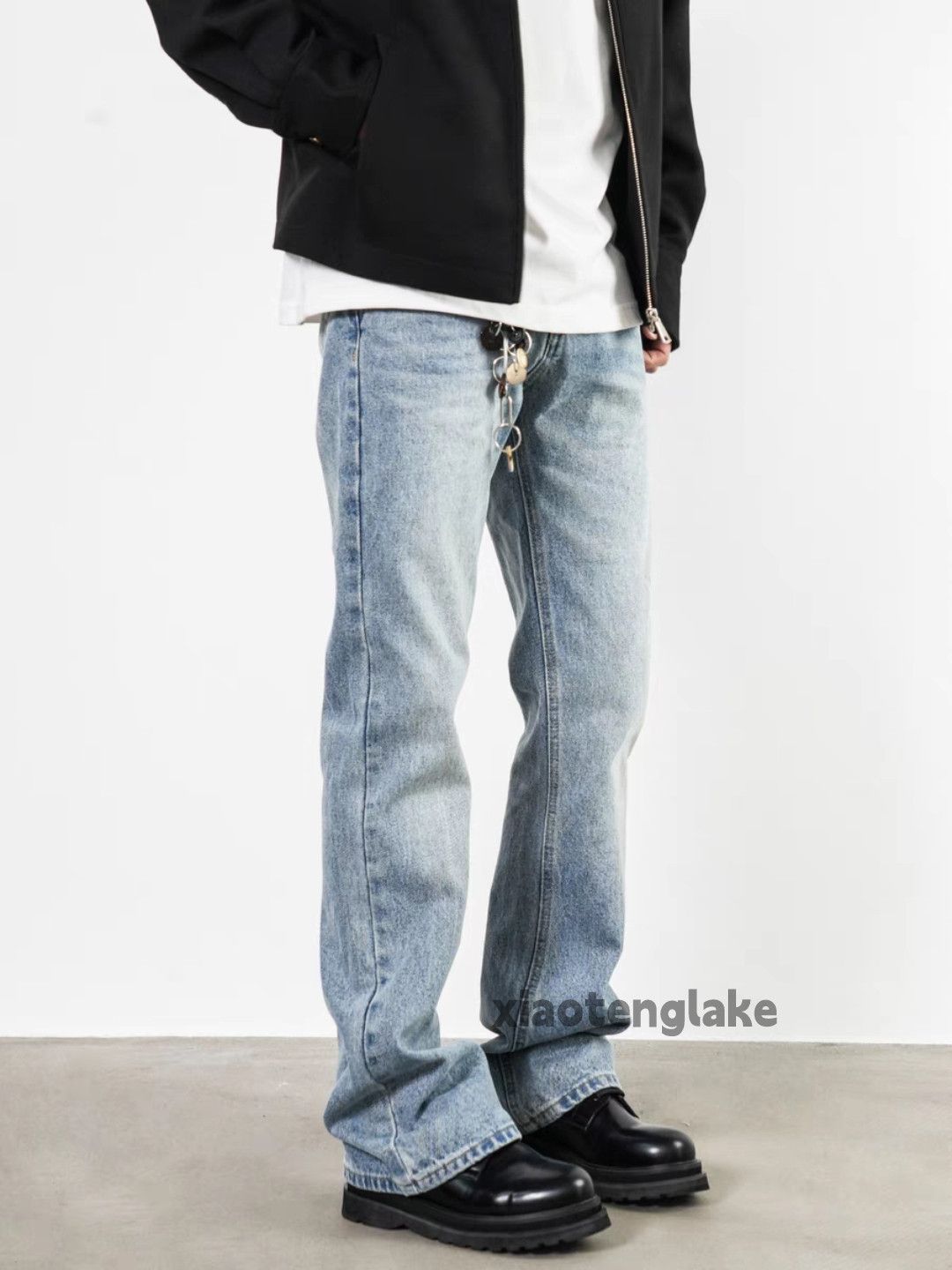 Designer Unisex washed faded cleanfit yuppie y2k hiphop jeans Size US 28 / EU 44 - 6 Thumbnail