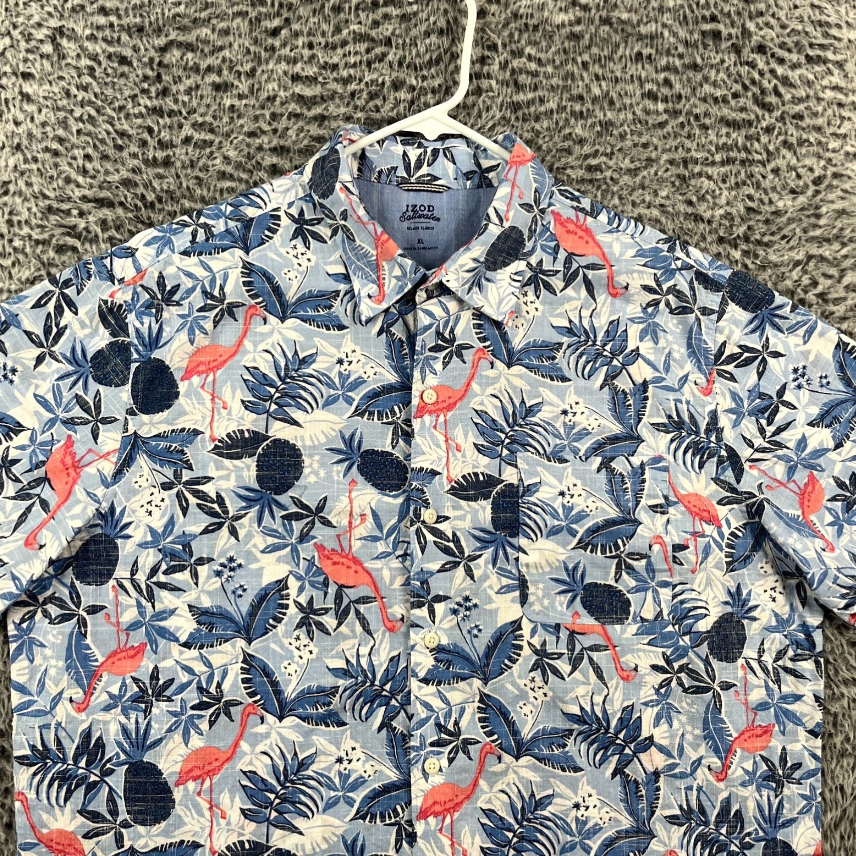 Izod IZOD Saltwater Inside Out Shirt Mens XL Canvas Hawaiian Flamingos Coconut AOP Shirt Size US XL / EU 56 / 4 - 2 Thumbnail