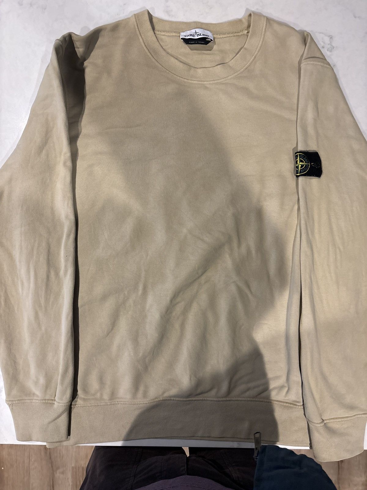 image of Stone Island Sweater Light Yellow Good Condition in Soft Yellow, Men's (Size XL)