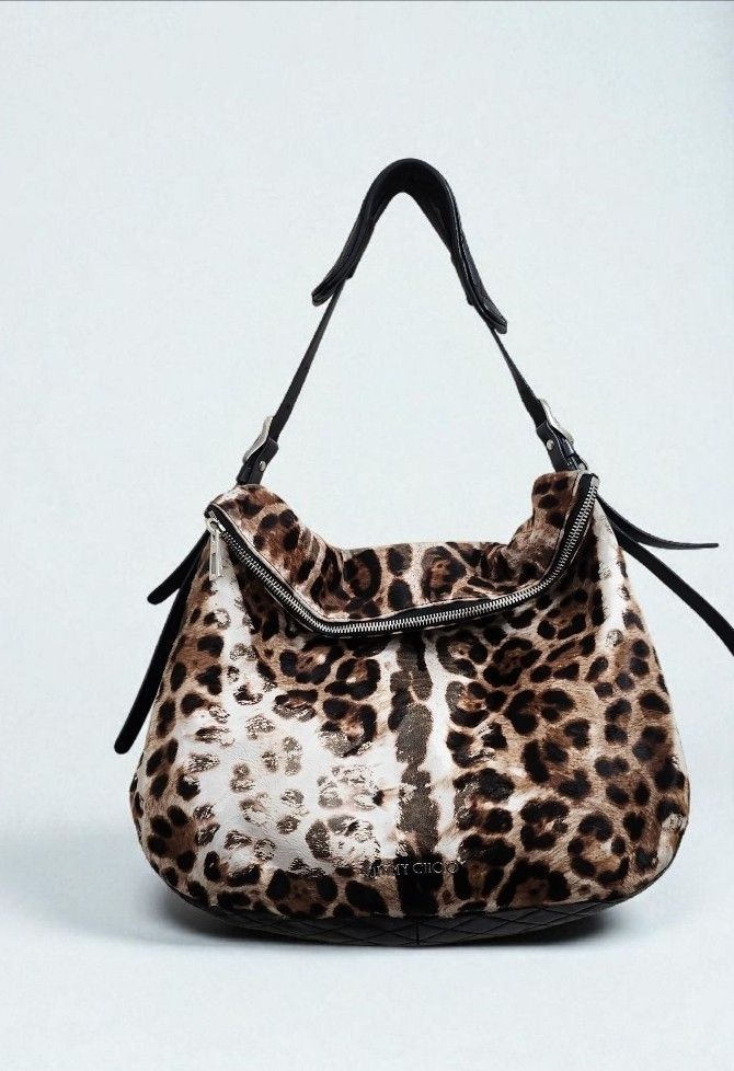 Jimmy Choo Jimmy Choo Animal Print Hobo Bag Fur & Leather Designer Size ONE SIZE - 20 Thumbnail
