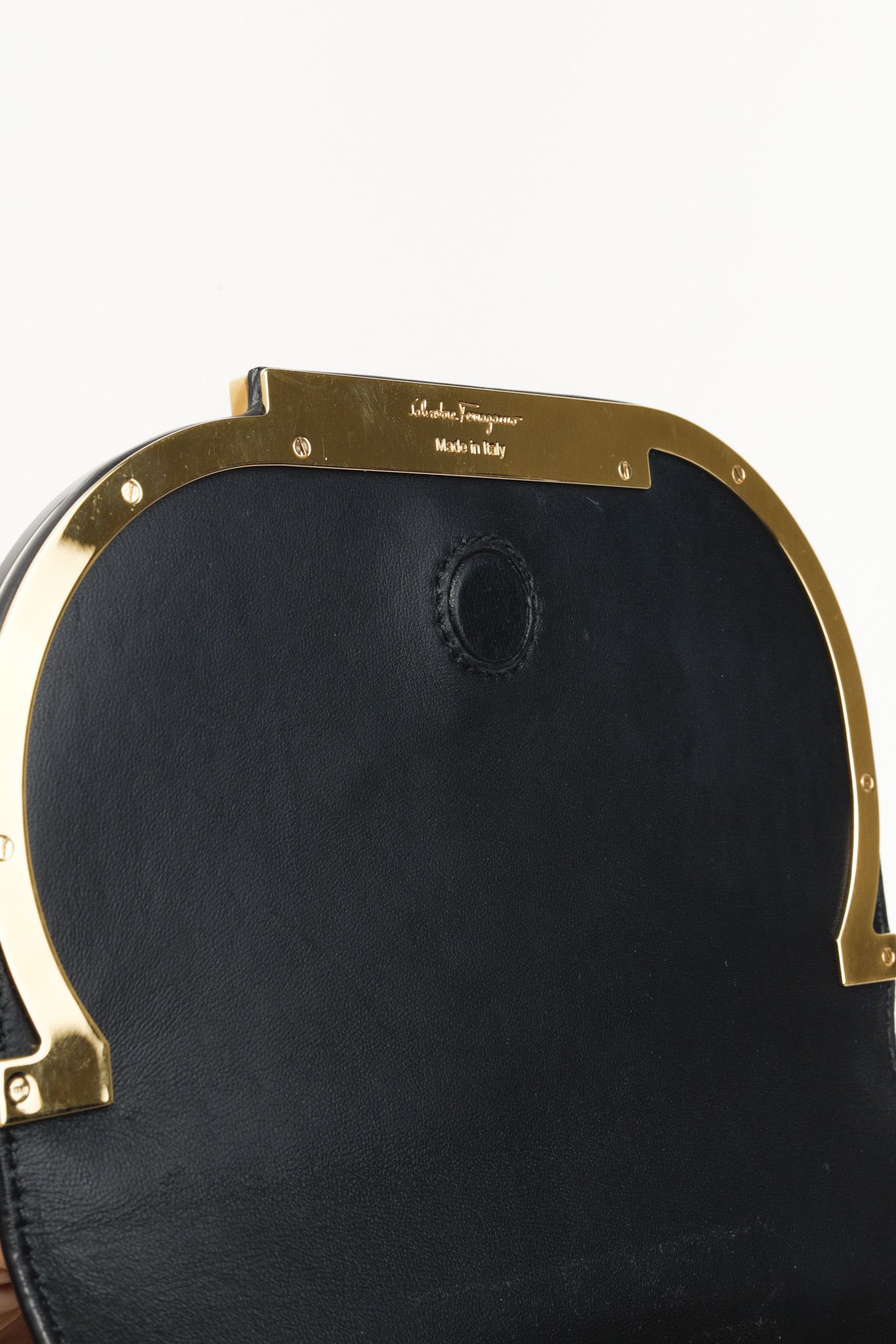 Salvatore Ferragamo Salvatore Ferragamo Python, Black White Saddle Bag Size ONE SIZE - 10 Thumbnail
