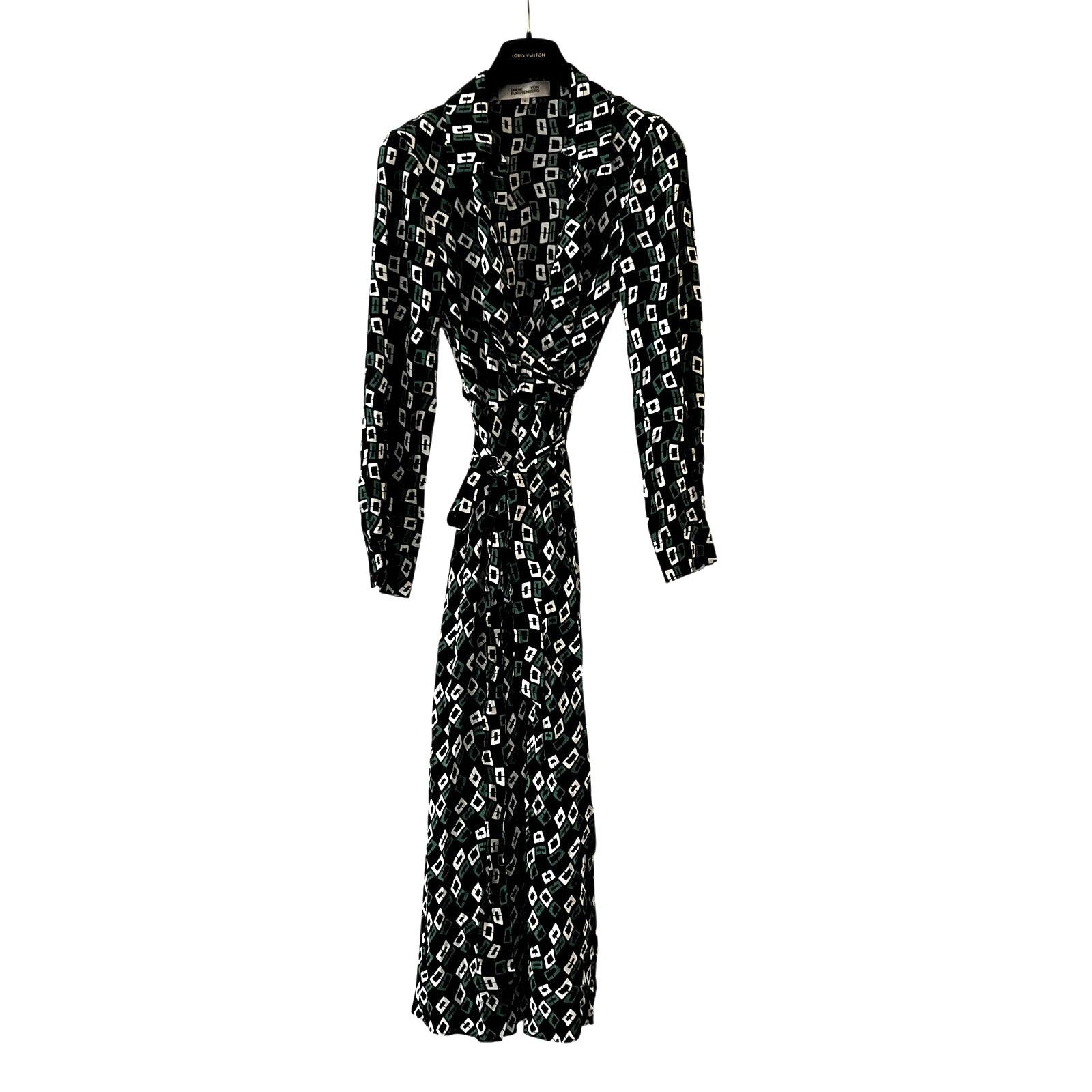 Diane von Furstenberg Diane von Furstenberg Tori Geometric-Print Midi Wrap Dress Size S / US 4 / IT 40 - 3 Thumbnail