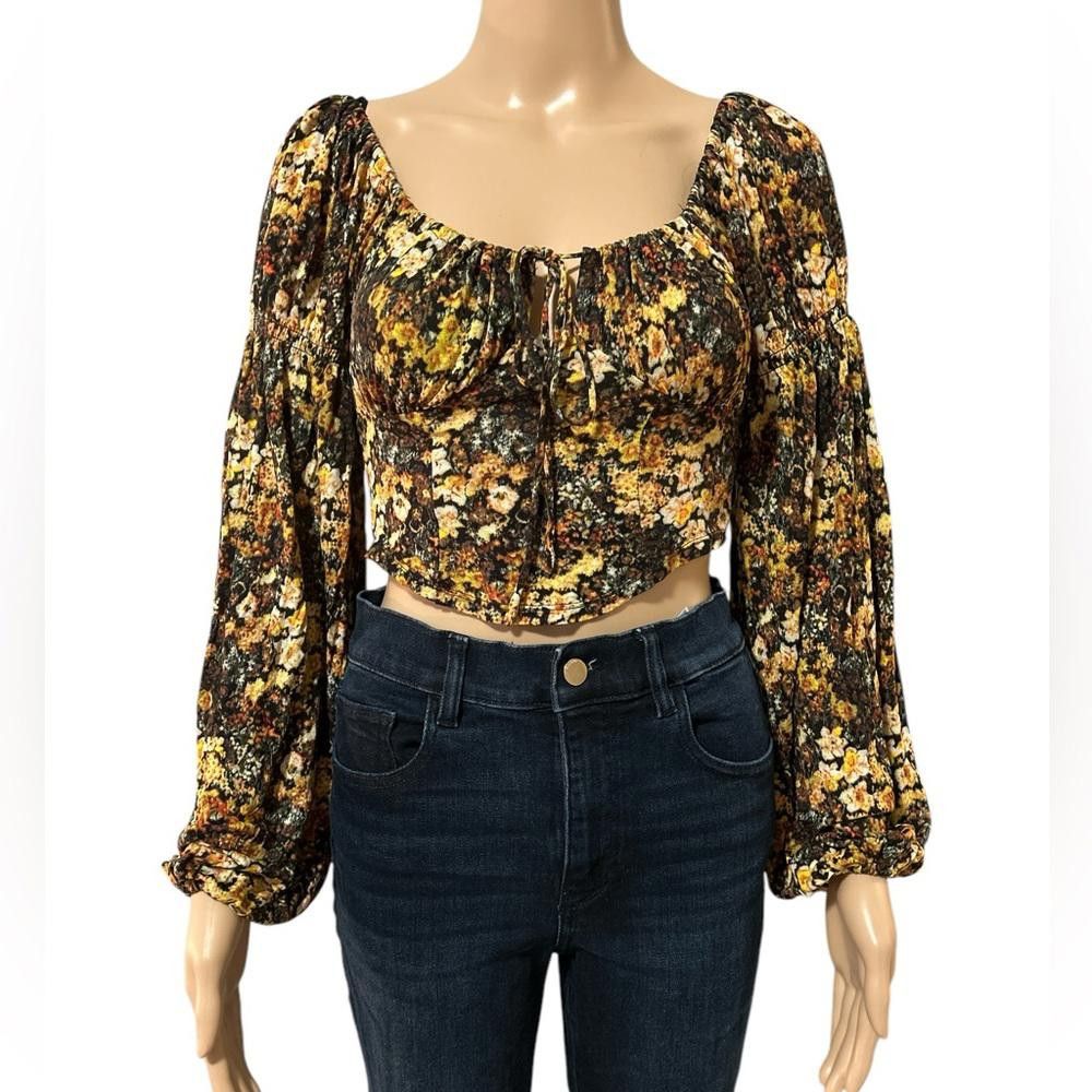 Urban Outfitters Floral Long Sleeve Women's Top Size S / US 4 / IT 40 - 1 Thumbnail