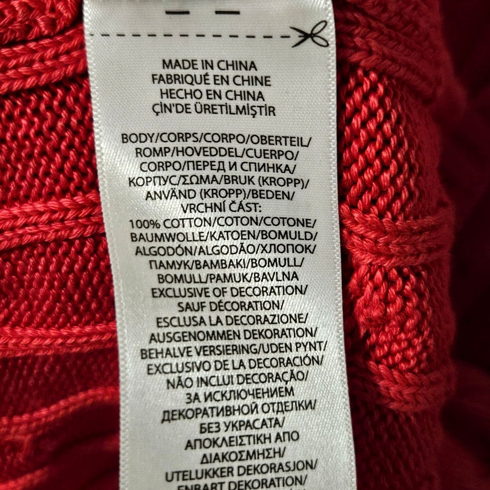 Polo Ralph Lauren Polo Ralph Lauren Women's Cropped Red Cable Knit Crewneck Sweater XL Red Crewneck Pullover Size XL / US 12-14 / IT 48-50 - 6 Thumbnail