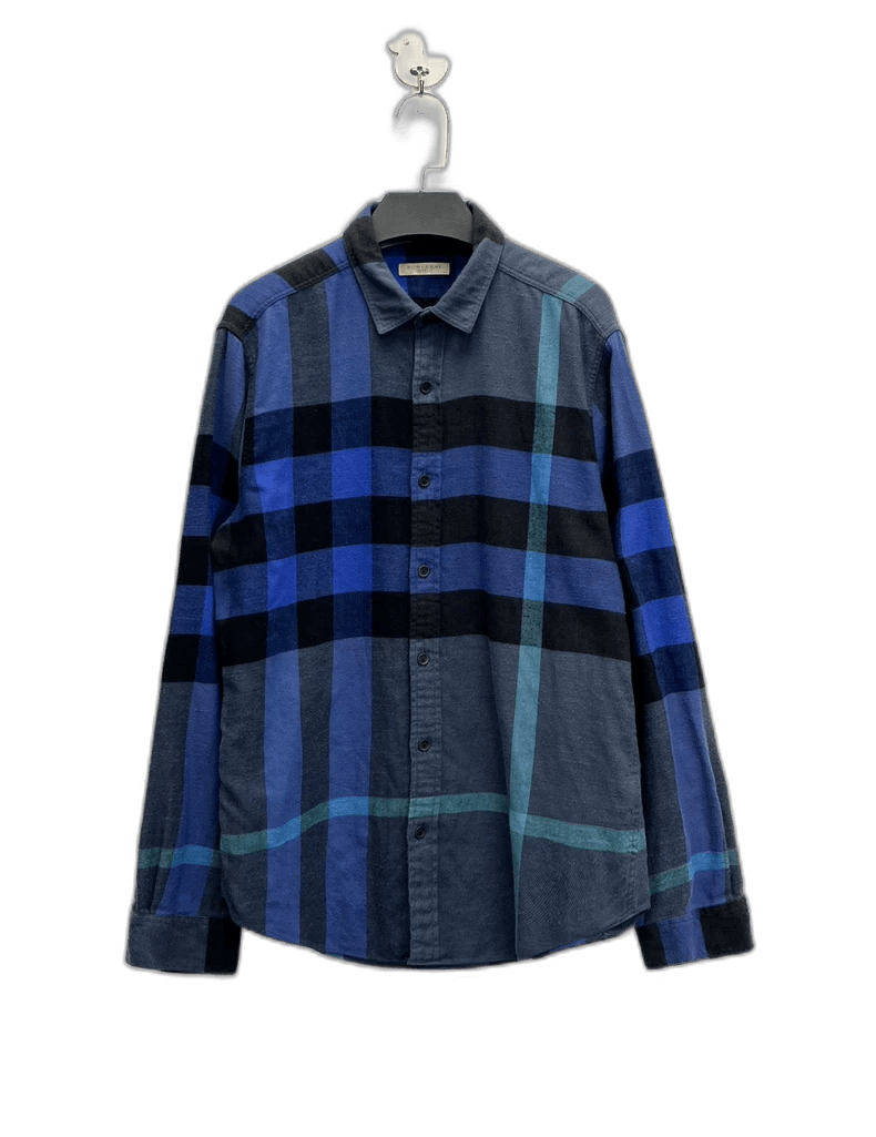 Burberry Burberry Blue Plaid Long Sleeve Shirt Jacket-yf Size US M / EU 48-50 / 2 - 1 Thumbnail