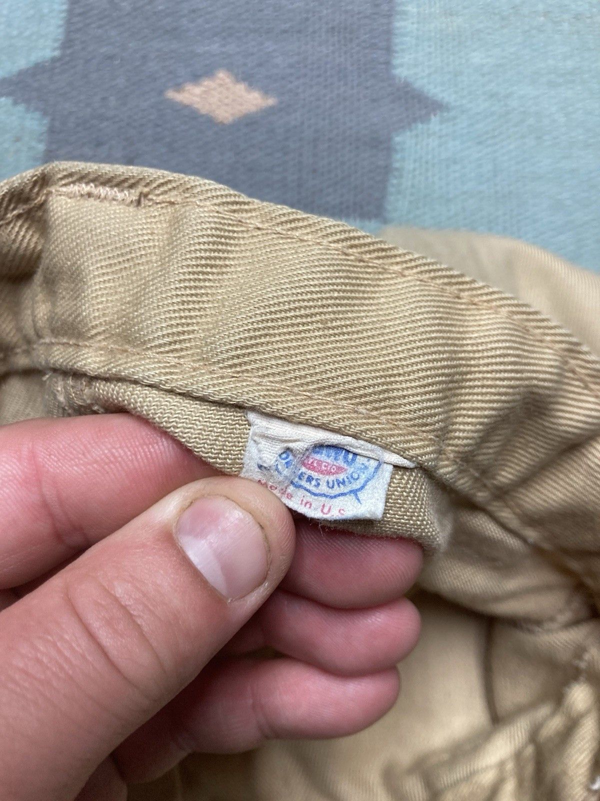 Vintage 1970s bell bottom pants elephant flare hippie khaki 27x33 Size 27" / US 4 / IT 40 - 6 Thumbnail