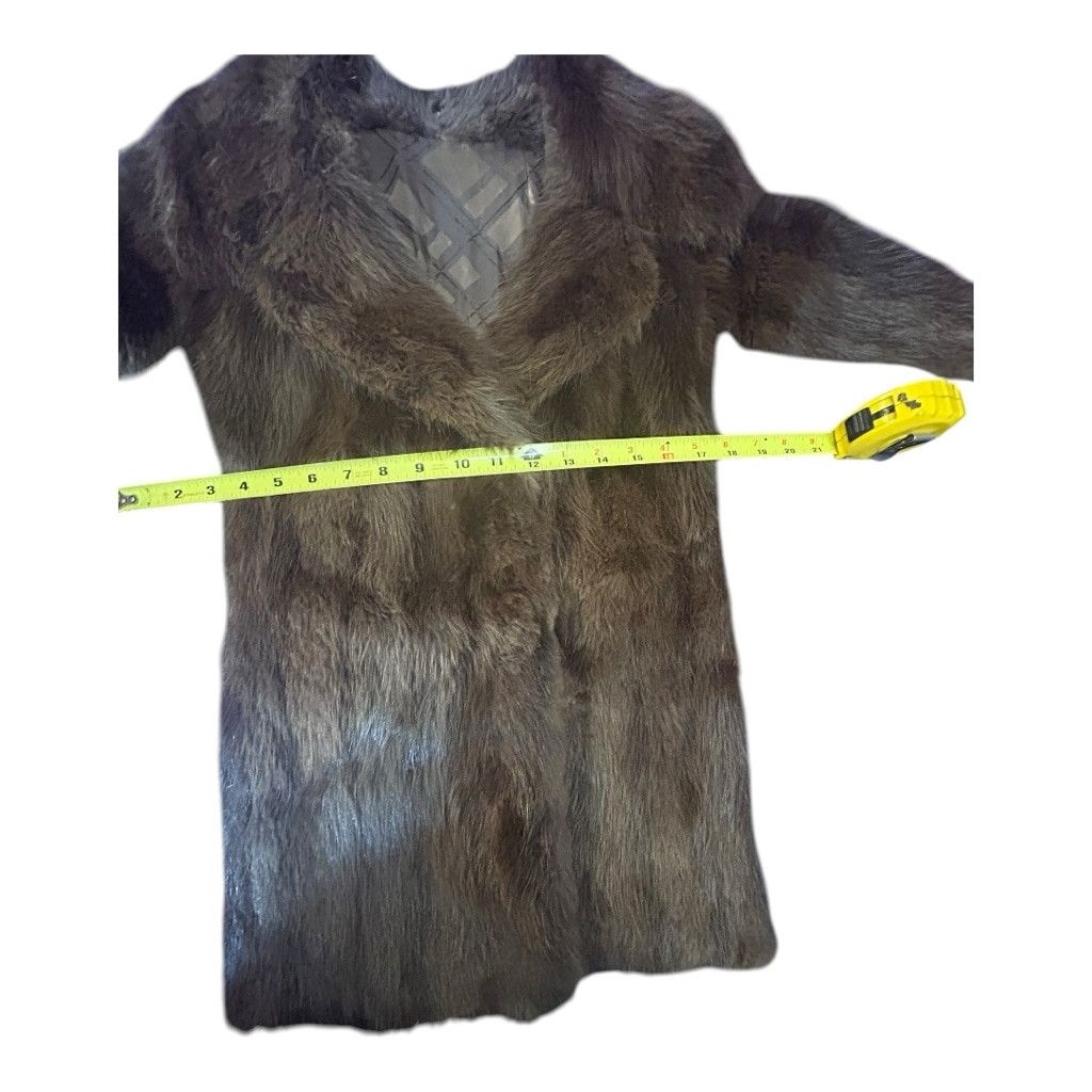 Handmade Rare Vintage Mob Wife Real Mink Fur and Leather Long Coat Size M / US 6-8 / IT 42-44 - 10 Thumbnail