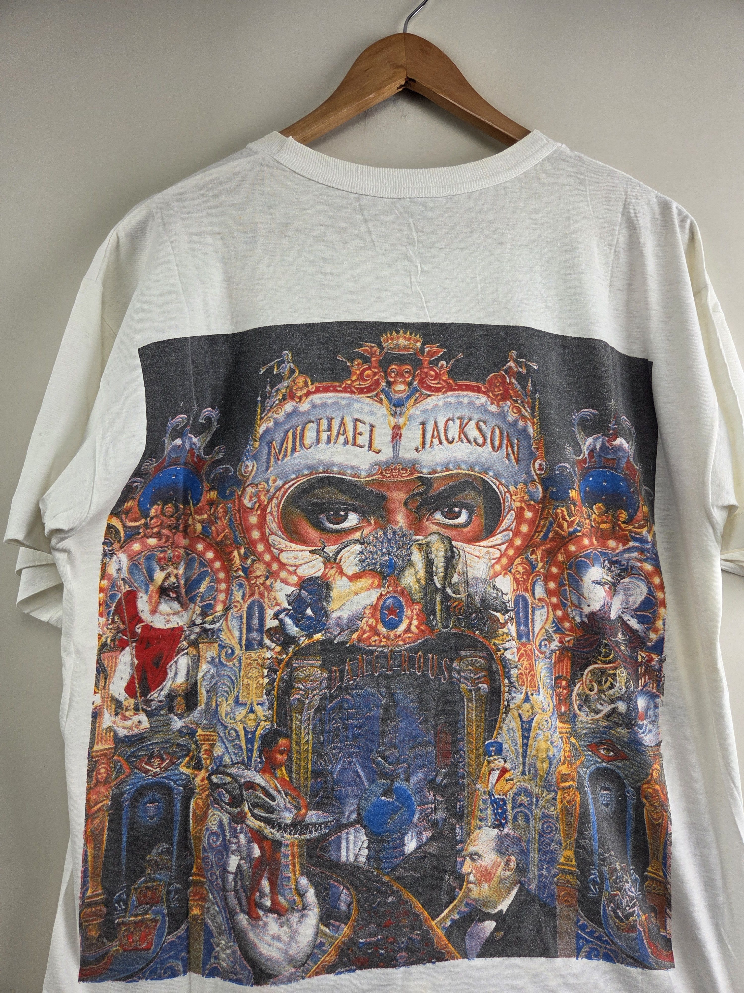 Band Tees × Michael Jackson × Vintage 1992 Michael Jackson Dangerous Full print XL 22" 28.5" Size US XL / EU 56 / 4 - 6 Thumbnail