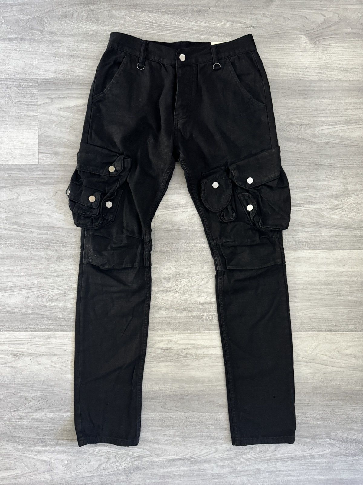 MNML Mnml Waxed Denim Cargo Pants Size US 31 - 1 Thumbnail