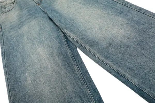 VIBE Men's loose punk split gradient distressed washed jeans Size US 32 / EU 48 - 7 Thumbnail
