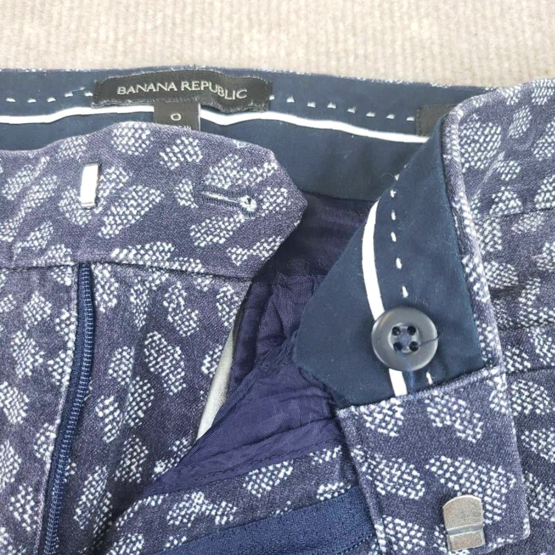 Banana Republic Banana Republic Cropped Pants Womens Sloan Purple Abstract Low Rise Stretch 0 Regular Size 28" / US 6 / IT 42 - 4 Thumbnail